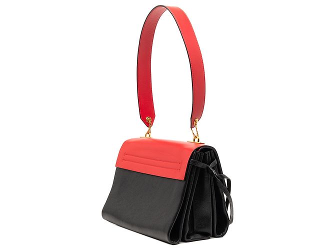 Borsa a Spalla Valentino Rossa Piccola Vring in Pelle di Vitello Colorblock - vista 2