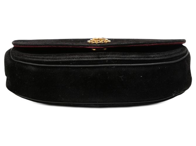 Chanel Nero CC Velluto Trapuntato Borsa Mezza Luna - vista 3
