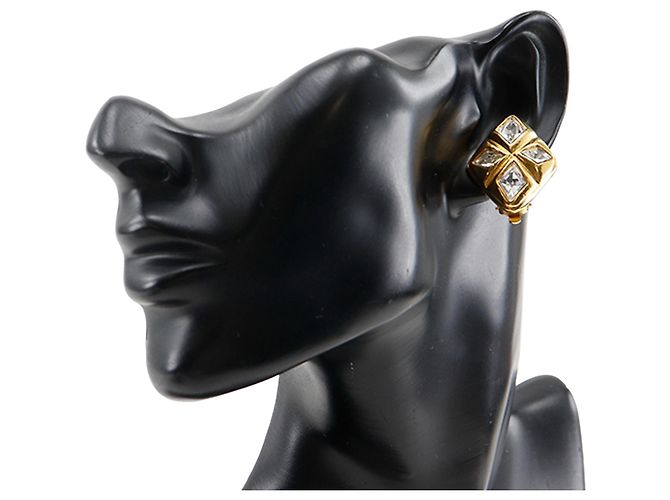 Orecchini a clip a forma di diamante placcati in oro Chanel D'oro - vista 12