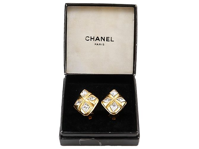 Orecchini a clip a forma di diamante placcati in oro Chanel D'oro - vista 13