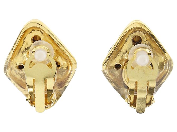 Orecchini a clip a forma di diamante placcati in oro Chanel D'oro - vista 2