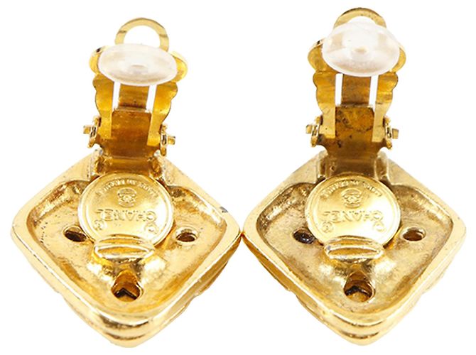 Orecchini a clip a forma di diamante placcati in oro Chanel D'oro - vista 4