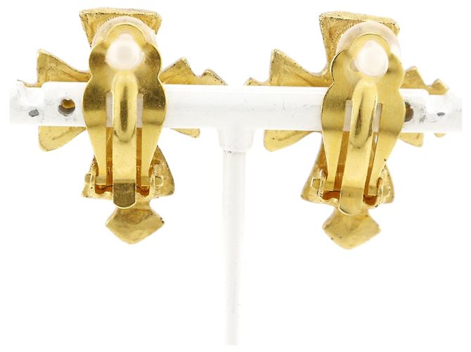 Orecchini a clip a croce placcati oro CC di Chanel D'oro - vista 4