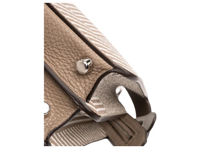 Borsa Peekaboo ISeeU piccola in pelle Zucca marrone Fendi Taupe - vista 10
