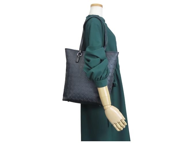 Borsa Tote Gancini di Salvatore Ferragamo Nero - vista 18