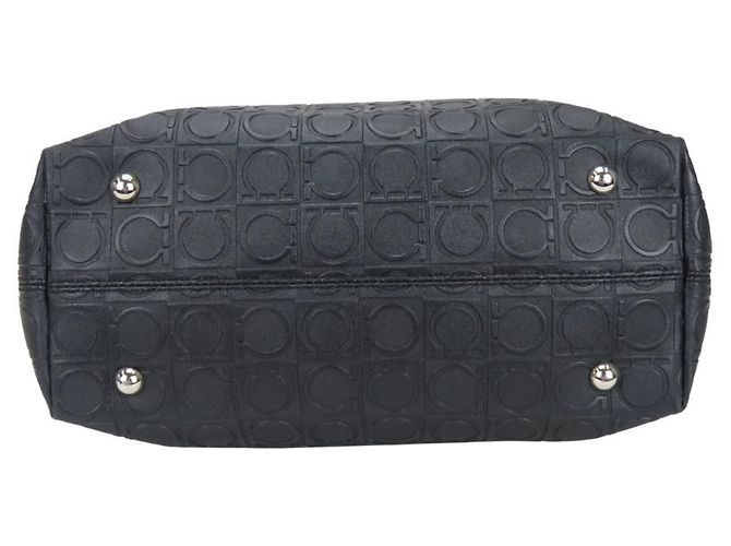 Borsa Tote Gancini di Salvatore Ferragamo Nero - vista 5