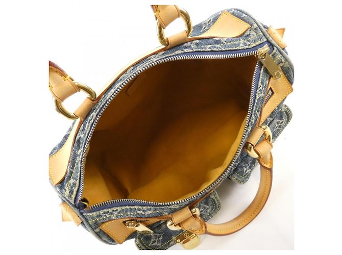 Borsa Boston Neo Speedy in denim Monogram Louis Vuitton Blu - vista 7