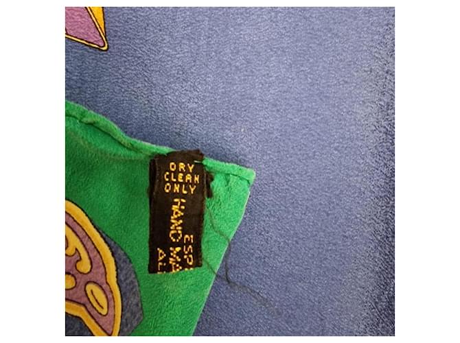 Bufanda de seda Hermès Paris Azul Multicolor Verde - vista 5