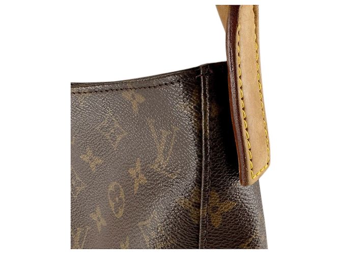 Borsa a Spalla Louis Vuitton Monogram Looping GM Marrone Monogramma - vista 7