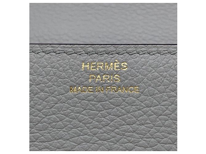Monedero Roulis de Hermès en Gris Mouette Castaño - vista 13