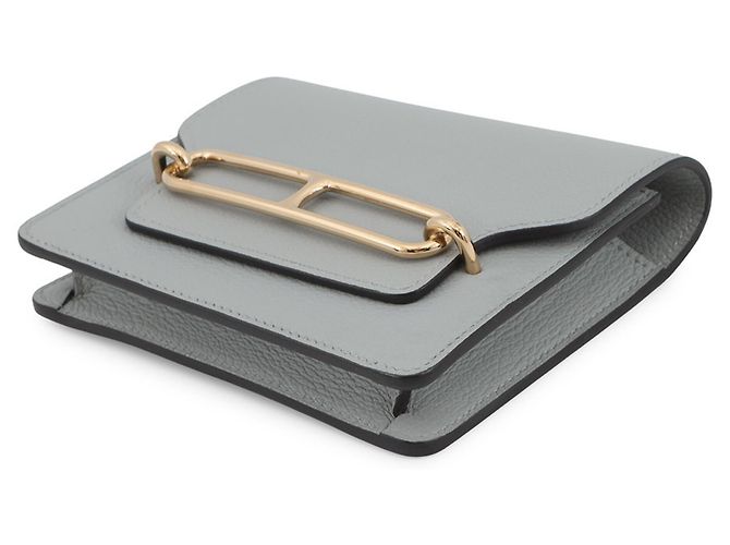 Monedero Roulis de Hermès en Gris Mouette Castaño - vista 2