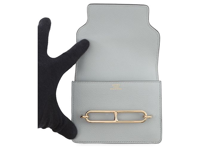 Monedero Roulis de Hermès en Gris Mouette Castaño - vista 4