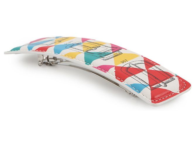 Fermaglio in pelle multicolore Hermès Bianco - vista 2