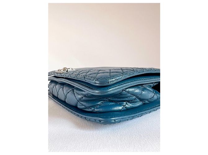 Borsa Chanel Boy blu scuro in pelle - vista 10