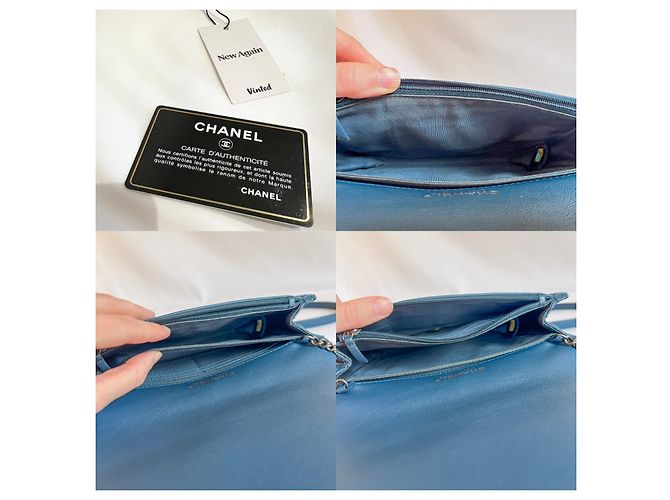 Borsa Chanel Boy blu scuro in pelle - vista 7