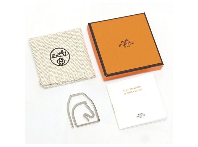 Hermès Portamonete HERMES Eskettle Metallo Argento - vista 5
