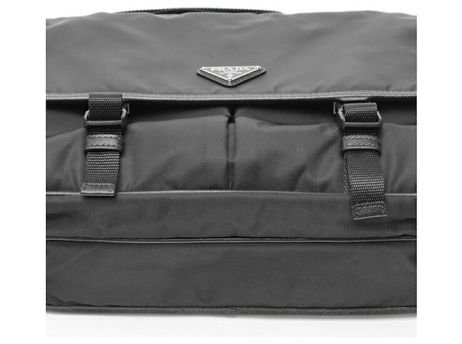 Borsa a Spalla in Nylon e Pelle Saffiano Prada Nero - vista 4