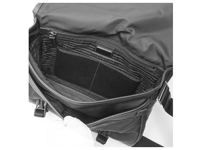 Borsa a Spalla in Nylon e Pelle Saffiano Prada Nero - vista 8