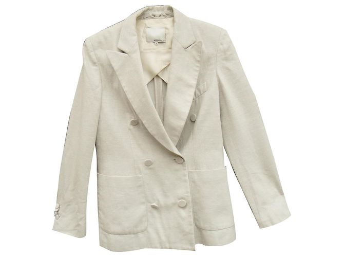 Giacca 3.1 Phillip Lim Crema in Cotone e Lino - vista 5