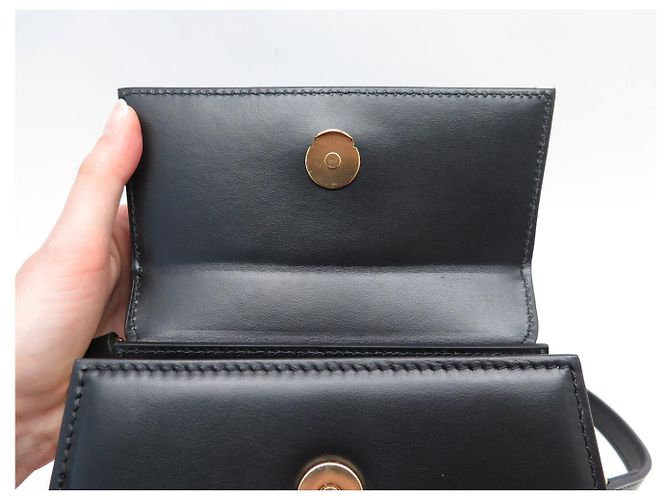 NUOVO BORSO A MANO JACQUEMUS CHIQUITO NODO IN PELLE NERA CON TRACOLLA Nero - vista 10
