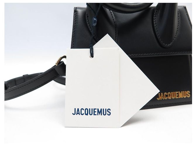 NUOVO BORSO A MANO JACQUEMUS CHIQUITO NODO IN PELLE NERA CON TRACOLLA Nero - vista 13