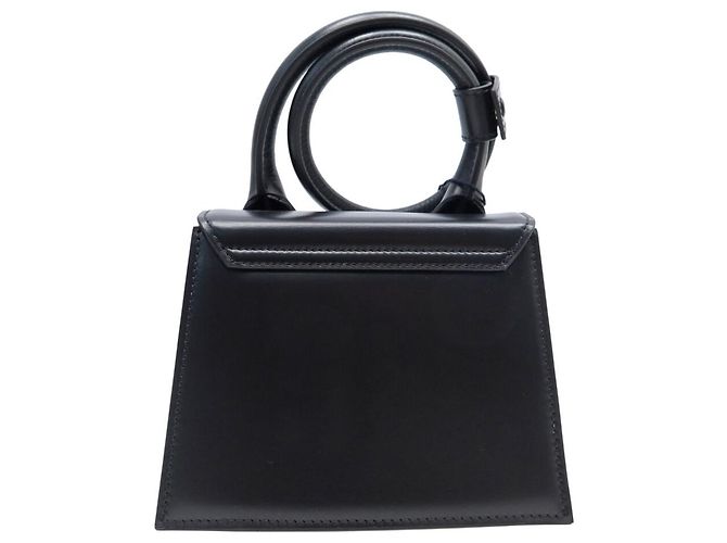 NUOVO BORSO A MANO JACQUEMUS CHIQUITO NODO IN PELLE NERA CON TRACOLLA Nero - vista 2