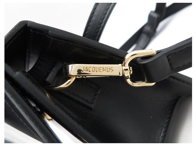 NUOVO BORSO A MANO JACQUEMUS CHIQUITO NODO IN PELLE NERA CON TRACOLLA Nero - vista 9