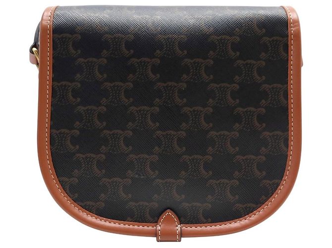 Céline NUOVA BORSA A MANO CELINE FOLCO TRIOMPHE CANVAS 191502 Marrone - vista 2
