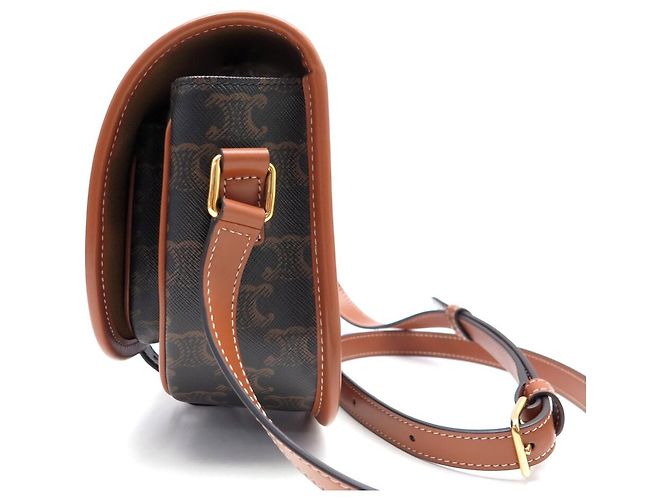 Céline NUOVA BORSA A MANO CELINE FOLCO TRIOMPHE CANVAS 191502 Marrone - vista 4