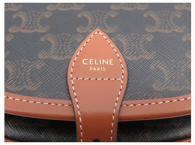 Céline NUOVA BORSA A MANO CELINE FOLCO TRIOMPHE CANVAS 191502 Marrone - vista 8
