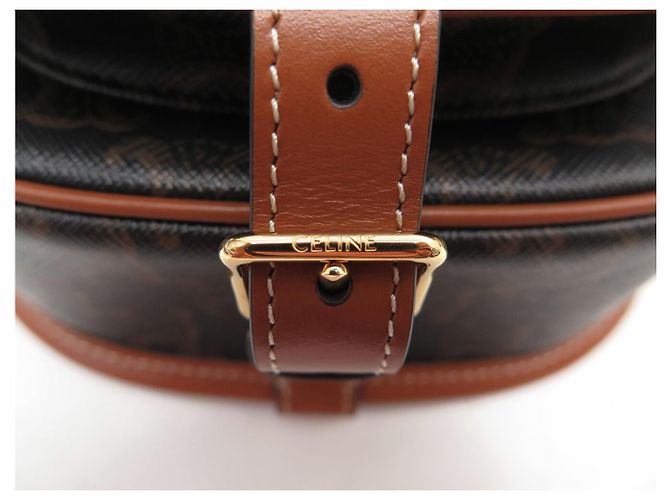 Céline NUOVA BORSA A MANO CELINE FOLCO TRIOMPHE CANVAS 191502 Marrone - vista 9