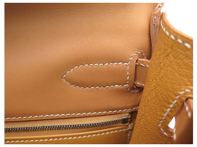 Hermès NUEVO BOLSO HERMES KELLY 32 SELLIER LONA CUERO NATURAL CON BANDOLERA Caqui - vista 19