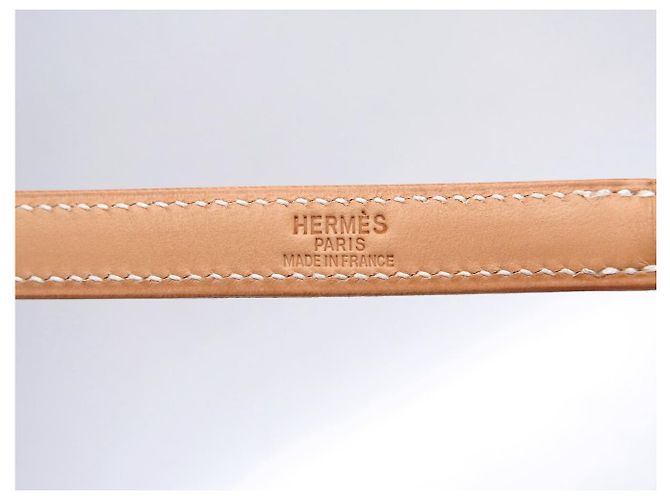 Hermès NUEVO BOLSO HERMES KELLY 32 SELLIER LONA CUERO NATURAL CON BANDOLERA Caqui - vista 6