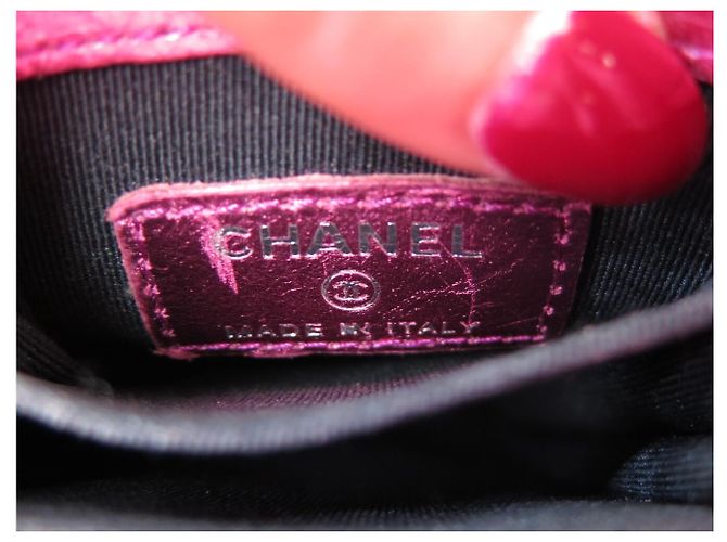 BORSA CHANEL POCHETTE TELEFONO LOGO CC CON TRACOLLA IN PELLE LUCIDA Fuschia - vista 8