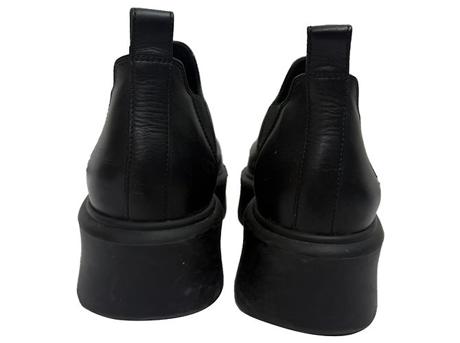 The Row Robin Flatform Ankle Boots in Black Leather - view 3