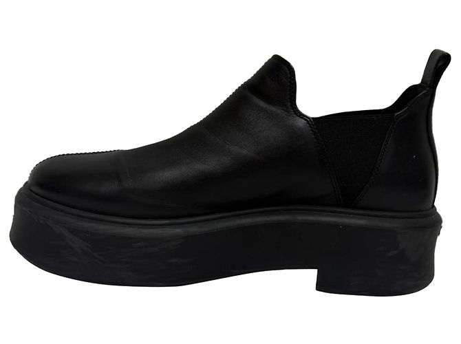 The Row Robin Flatform Ankle Boots in Black Leather - view 4