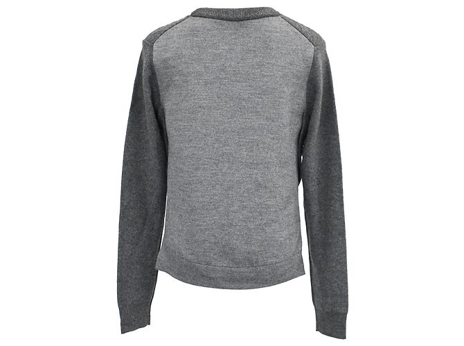 Céline Suéter de lana gris con cuello redondo Celine - vista 3
