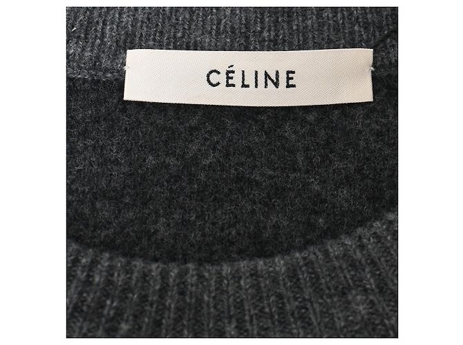 Céline Suéter de lana gris con cuello redondo Celine - vista 4