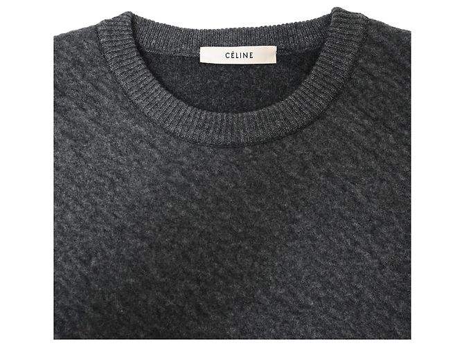 Céline Suéter de lana gris con cuello redondo Celine - vista 5