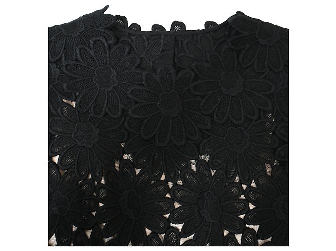 Blusa de algodón negro con detalles de encaje floral Dolce & Gabbana - vista 4