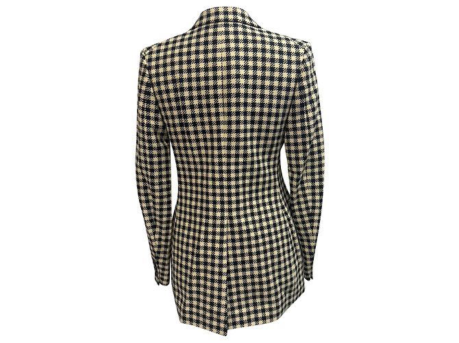 Victoria Beckham Houndstooth Tweed Blazer in Multicolor Polyamide Multiple colors - view 3