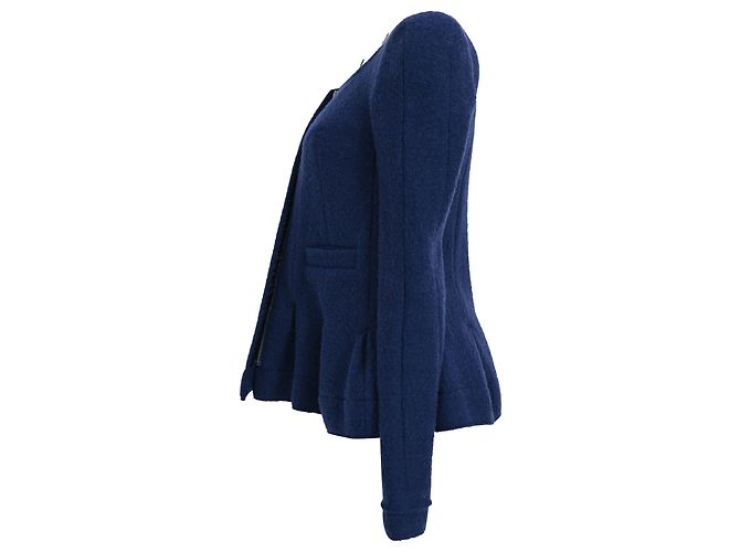 Blazer Peplum con zip Carven in viscosa blu navy - vista 2