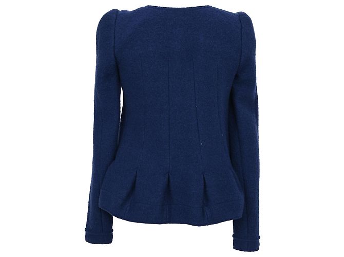 Blazer Peplum con zip Carven in viscosa blu navy - vista 3