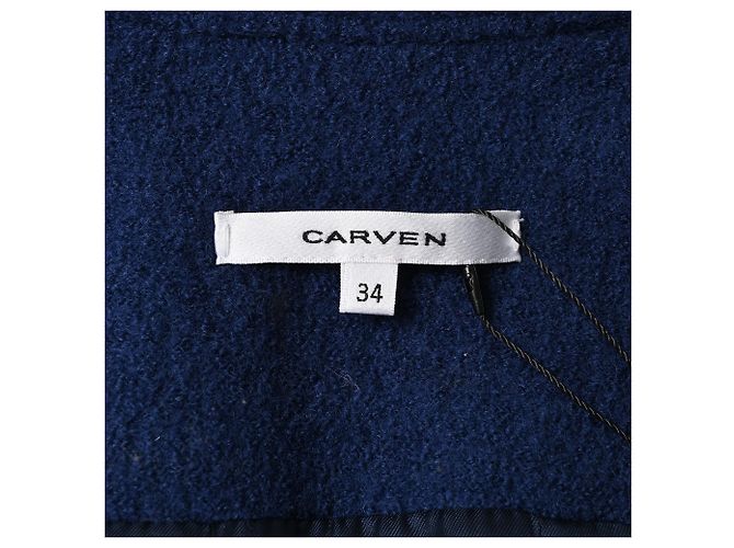 Blazer Peplum con zip Carven in viscosa blu navy - vista 4