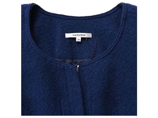 Blazer Peplum con zip Carven in viscosa blu navy - vista 5