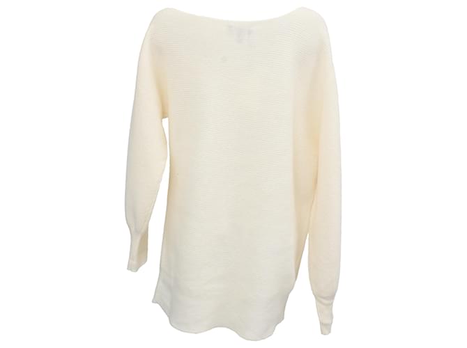 Suéter de punto oversized de algodón Theory Blanco Crudo - vista 3