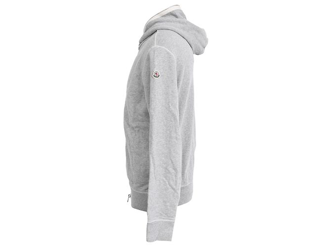 Moncler Zip-Hoodie aus grauer Baumwolle - Ansicht 2