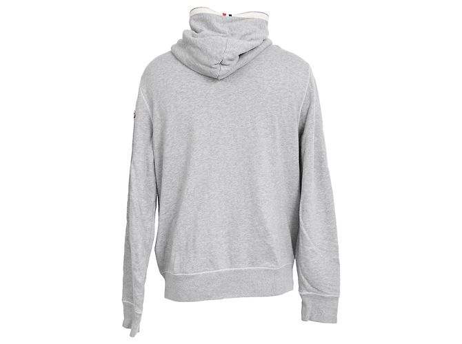 Moncler Zip-Hoodie aus grauer Baumwolle - Ansicht 3