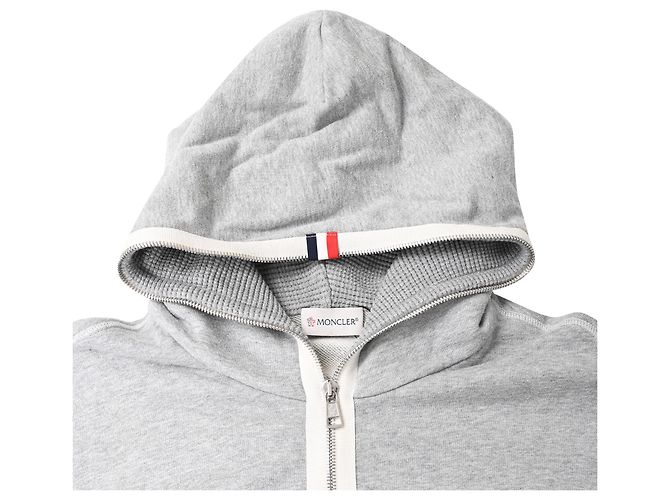 Moncler Zip-Hoodie aus grauer Baumwolle - Ansicht 5