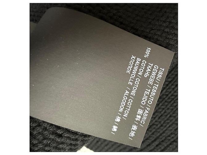 Saint Laurent Distressed Knitted Sweater in Black Cotton - view 6
